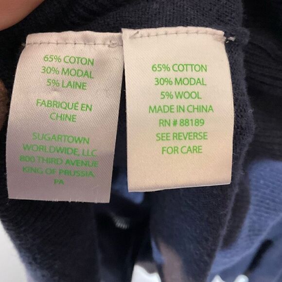 Lilly Pulitzer Adela Ruffle Hem Sweater, S. Navy. Lightweight, preppy - Picture 13 of 13